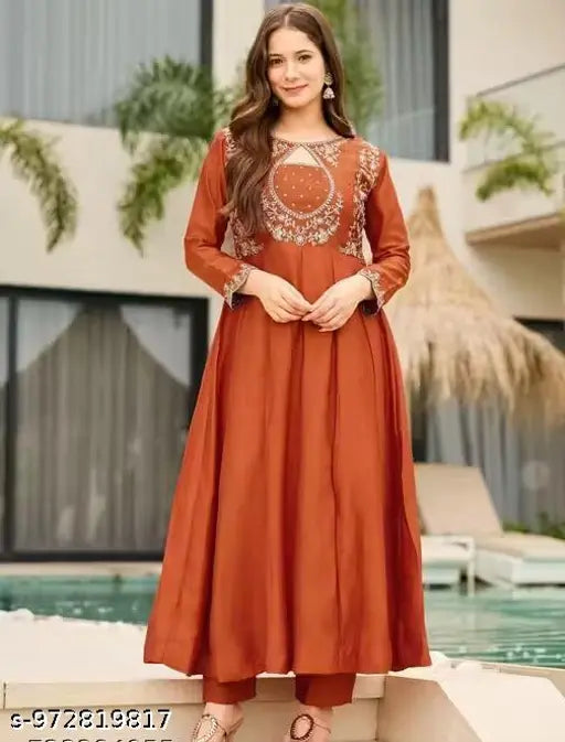 Women Embroidered Kurta Set with Dupatta | Kurta Palazzo Set for Women | Ethnic Wear Kurta Set | Festive Party Wedding Traditional Wear for Girls & Ladies