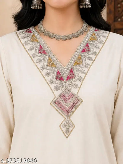 new Cream kurti sete duptta,White embroidered kurta with pink dupatta,Pakistani embroidered 3 piece suit,Women's summer lawn dress with dupatta,Traditional embroidered Pakistani outfit,White ethnic suit for festive wear,Designer kurta set with printed dup