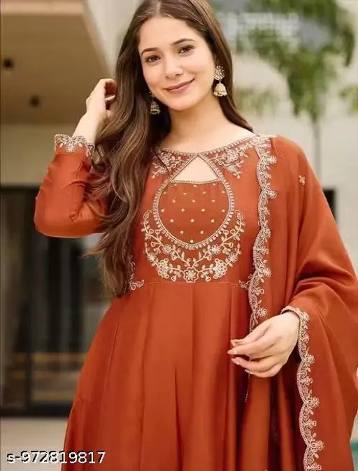 Women Embroidered Kurta Set with Dupatta | Kurta Palazzo Set for Women | Ethnic Wear Kurta Set | Festive Party Wedding Traditional Wear for Girls & Ladies